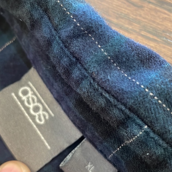 ASOS Men’s multicolor plaid short sleeve collared button up- XL - Picture 4 of 7